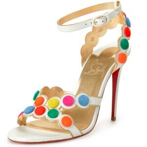 Christian Louboutin Smartissima 100 KID IRISE Multi Sandals Size 40.5